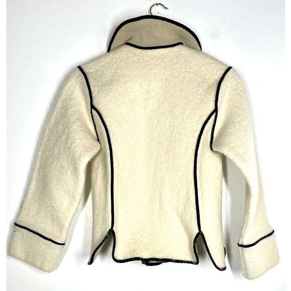 Modern Citizen Madison Coat Contrast Trim Full-Zip Teddy Jacket Cream XS - Picture 4 of 11